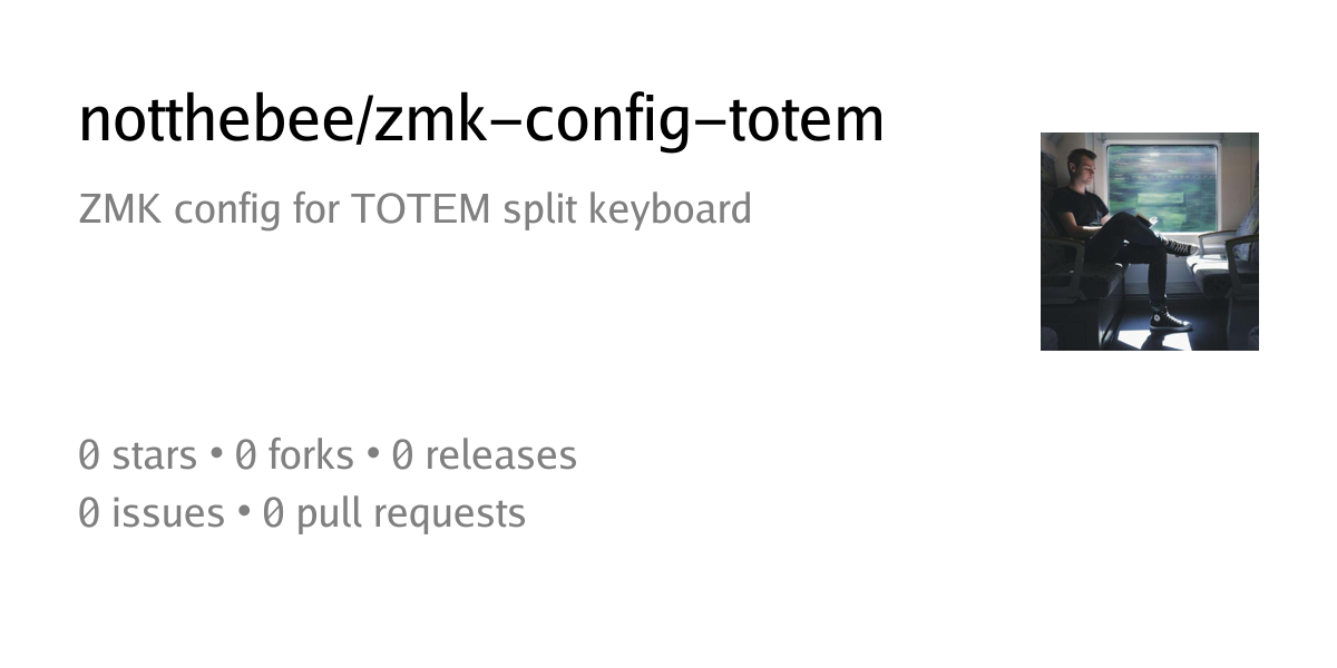 notthebee/zmk-config-totem: ZMK config for TOTEM split keyboard ...